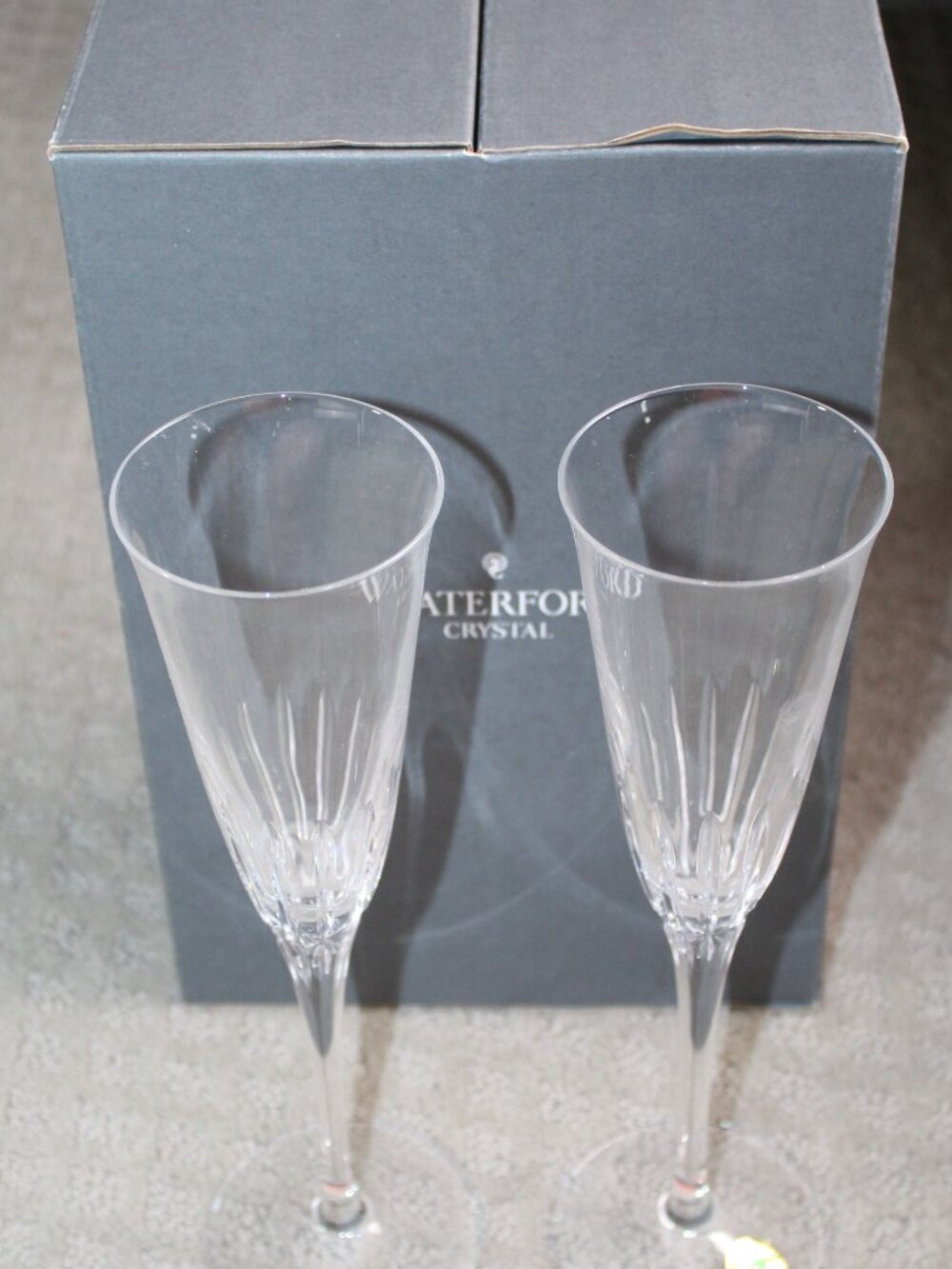 NIB Pair of Waterford Crystal Lucy Flutes